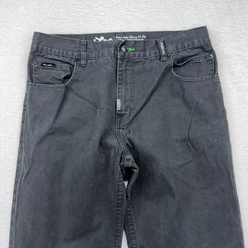 LRG Grass Roots Classic 47 Fit Mens Black Relaxed Taper Denim Jean 34x30 J105048